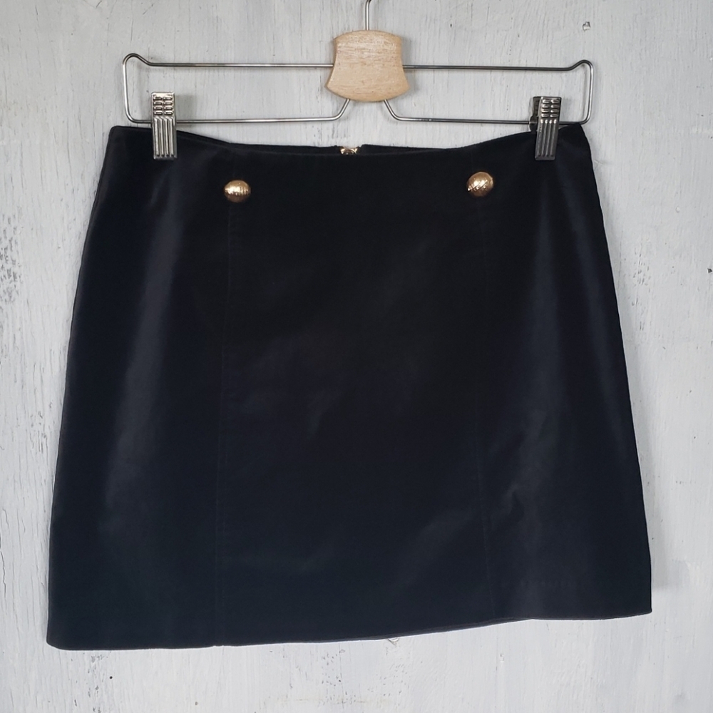 Modcloth black velvet mini skirt nwt 6